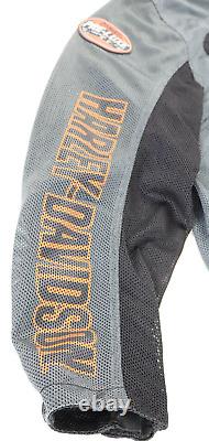 Harley davidson mens jacket L black gray orange mesh Bar Shield Pre-Luxe Stock