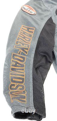Harley davidson mens jacket L black mesh stock pre luxe bar shield gray orange