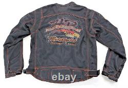 Harley davidson mens jacket M black mesh bar shield riding armor pockets hdmc