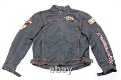 Harley davidson mens jacket M black mesh bar shield riding armor pockets hdmc