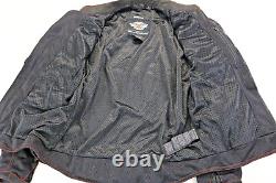 Harley davidson mens jacket M black mesh bar shield riding armor pockets hdmc