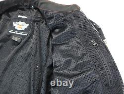 Harley davidson mens jacket M black mesh bar shield riding armor pockets hdmc