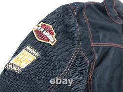 Harley davidson mens jacket M black mesh bar shield riding armor pockets hdmc