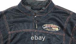 Harley davidson mens jacket M black mesh bar shield riding armor pockets hdmc