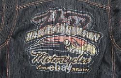 Harley davidson mens jacket M black mesh bar shield riding armor pockets hdmc