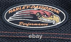 Harley davidson mens jacket M black mesh bar shield riding armor pockets hdmc