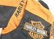 Harley Davidson Mens Jacket M Black Racing Bomber Nylon Zip Orange Bar Shield