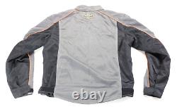 Harley davidson mens jacket M gray black mesh bar shield riding reflective