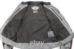 Harley davidson mens jacket M gray black mesh bar shield riding reflective