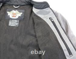 Harley davidson mens jacket M gray black mesh bar shield riding reflective