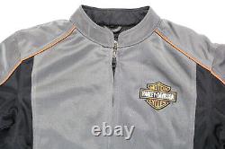 Harley davidson mens jacket M gray black mesh bar shield riding reflective