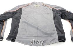 Harley davidson mens jacket M gray black mesh bar shield riding reflective