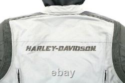 Harley davidson mens jacket XL TALL black Mandan gray 3-n-1 nylon leather liner