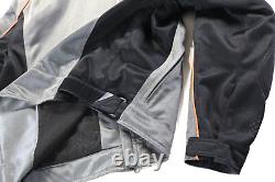 Harley davidson mens jacket XL TALL black gray orange mesh bar zip reflective