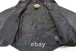 Harley davidson mens jacket shirt XL 2XL black leather snap lined biker vintage