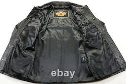 Harley davidson mens leather jacket S black 3/4 coat Spirit thick snap bar vtg