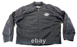 Harley davidson mens riding jacket 2XL black mesh armor bar shield reflective