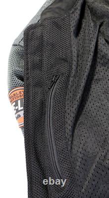 Harley davidson mens riding jacket 3XL black gray mesh pre luxe bar shield stock