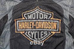 Harley davidson mens riding jacket 3XL black gray mesh pre luxe bar shield stock