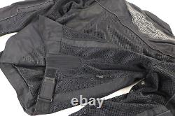 Harley davidson mens riding jacket L black mesh reflective armor bar shield zip