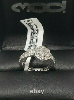 Harley davidson mod jewelry Sterling Silver Bar & Shield Cz Diamond Ring (NWT) 6