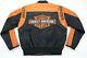 Harley Davidson Racing Jacket M Nylon Black Orange Bar Shield 97068-00v Zip Up