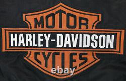 Harley davidson racing jacket M nylon black orange bar shield 97068-00V zip up