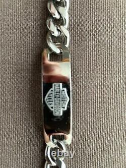 Harley davidson stainless steel Bracelet With Bar And Shield Logo, 8 Inches