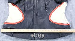 Harley davidson womens jacket 2W 2XL black cream orange leather Stylus eagle bar