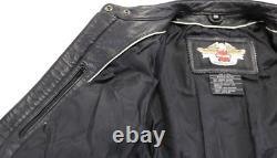 Harley davidson womens jacket 2W 2XL black cream orange leather Stylus eagle bar