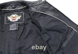 Harley davidson womens jacket 2W 2XL black cream orange leather Stylus eagle bar