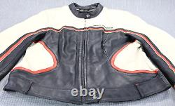 Harley davidson womens jacket 2W 2XL black cream orange leather Stylus eagle bar