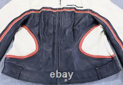 Harley davidson womens jacket 2W 2XL black cream orange leather Stylus eagle bar