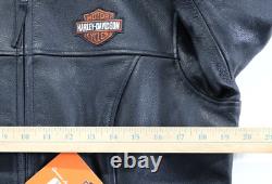 Harley davidson womens jacket L black leather Stock bar shield classic basic nwt