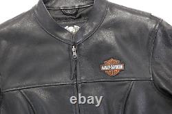 Harley davidson womens jacket L black leather Stock bar shield classic basic nwt