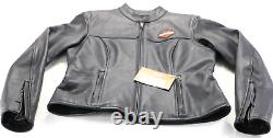 Harley davidson womens jacket L black leather Stock bar shield classic basic nwt