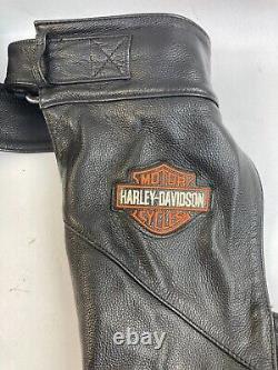 Harley men's XL Bar & Shield motorcycle riding chaps nice 98090-06VM leather