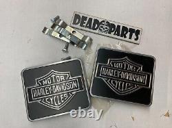 Harley nos 90974-79 bar and shield saddlebag badges emblems trim plates