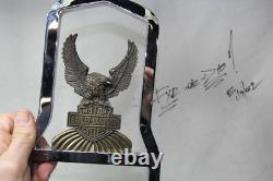 Harley sissy bar + side plates + HD Bar & Shield Eagle medallion FXR XL EPS18342
