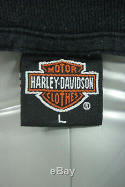 L Vtg 1991 3D EMBLEM HARLEY DAVIDSON Bar & Shield Biker Motorcycle USA T-Shirt
