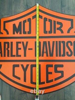 Large HARLEY-DAVIDSON Motorcycles 33X25 Bar Shield Heavy Metal Sign Mint Condt