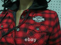 M nwt Harley-Davidson Women's Bar & Shield Flannel Plaid Quilted Shirt Jacket
