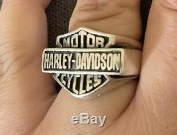 MENS Thierry Martino Harley Davidson Pure. 925 Silver BAR & SHIELD RING SIZE 12