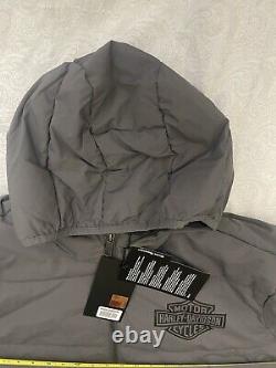 Men's 2X-Large Harley Davidson Men's Bar & Shield Hooded Puffer Blackened Pearl