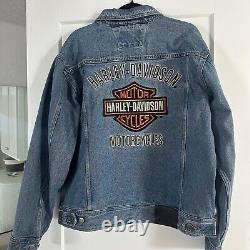 Men's Bar & Shield Logo Denim Jacket- NEW