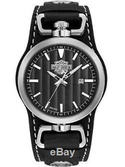 Men's Harley Davidson Bar & Shield Leather Watch 76B185