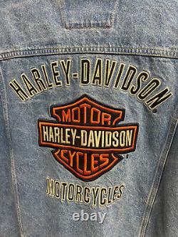 Men's Harley-Davidson Denim Jacket Size L Bar & Shield Logo