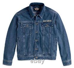 Men's Harley-Davidson Denim Jacket Size L Bar & Shield Logo