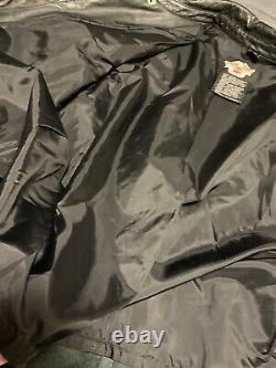 Men's Harley Davidson Leather Shirt Jacket L Black Bar Shield Snap Biker Rare