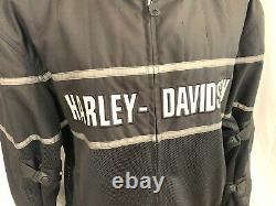 Men's Harley Davidson Mesh Riding Jacket Reflective Bar & Shield Gray XXXL 3x